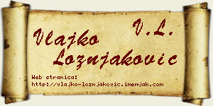 Vlajko Ložnjaković vizit kartica